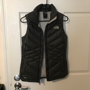Black North Face goose feather vest